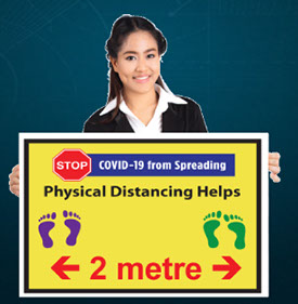 Physical Distancing Floor Decal Sticker Physical Distancing Floor Decal Sticker produced 1 Day in Vancouver