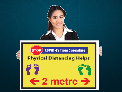 Physical Distancing Floor Decal Sticker Physical Distancing Floor Decal Sticker produced 1 Day in Vancouver